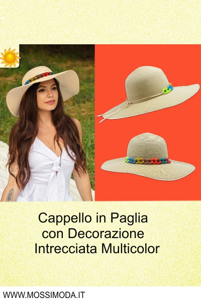 *Cappello Ragazza/Donna in Paglia con Decorazione Art.SM530