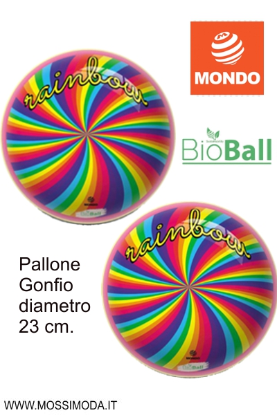 *MONDO* Pallone Gonfio Rainbow Fluo diametro 23 cm. Art.26085