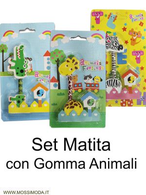 *Set Matita con Gomme Animali Art.ST5215