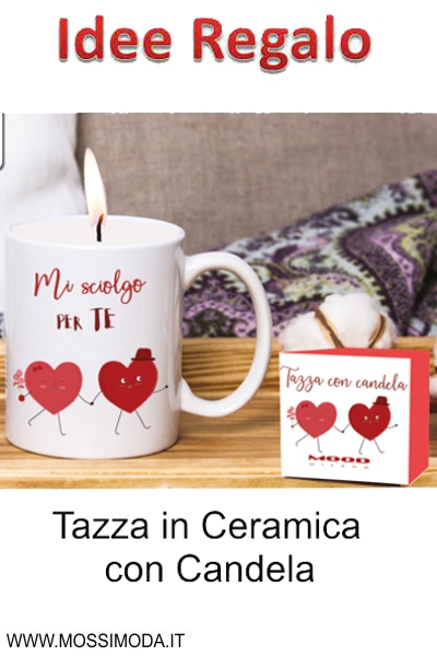 *SALDI* DEE REGALO* Tazza in Ceramica con Candela Art.VT177