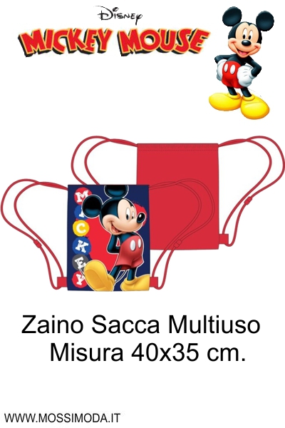 *MICKEY MOUSE* Zaino Sacca cm.40x35 Art.MIC577