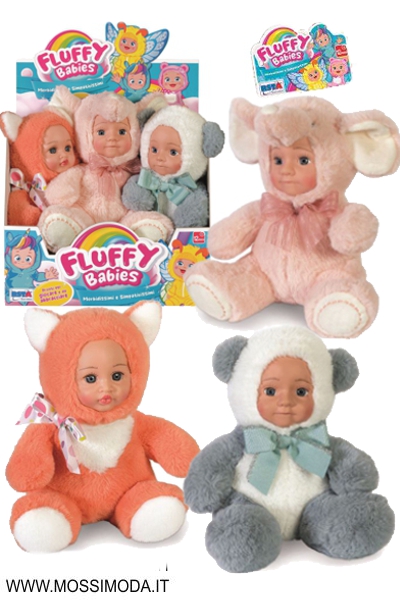 *FLUFFY BABIES* Bambola Vestito Elefante-Volpe-Orso Art.11836
