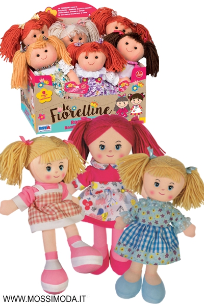 *LE FIORELLINE* Rag Dolls Bambole di Pezza 30 cm. Art.11826