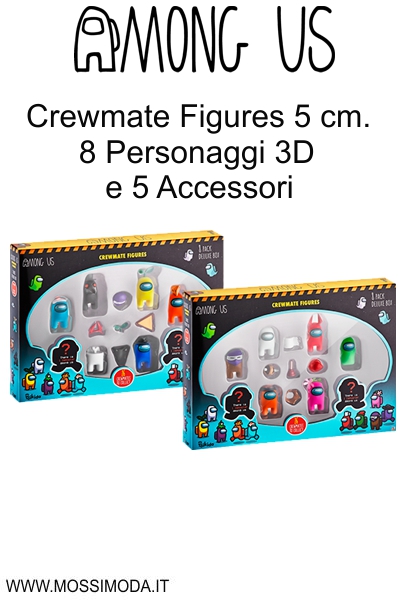*AMONG US* Set 8 Personaggi 3D 5 cm. con 5 Accessori Art.57318
