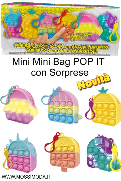 *Offerta*Mini Mini Bag POP IT Moschettone + 6 Sorprese Art.57313