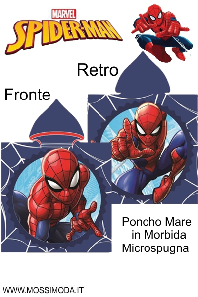 *SPIDERMAN* Poncho Mare in Morbida Microspugna ART.004