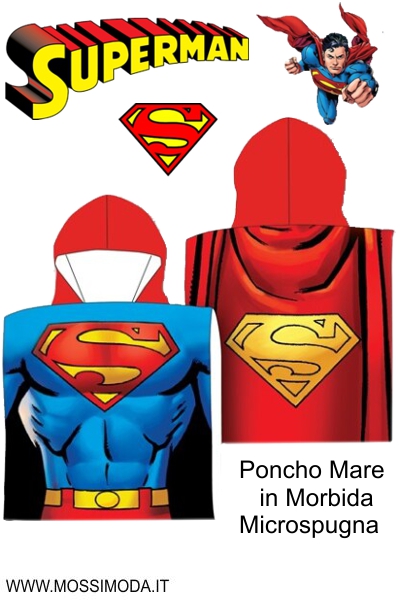 *SUPERMAN* Poncho Mare in Morbida Microspugna Art.914