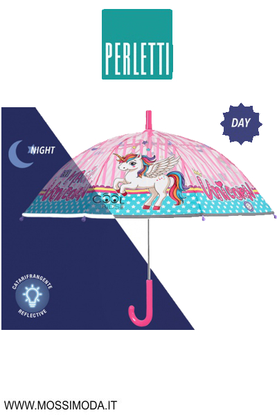 *PERLETTI* Ombrello Kids Unicorno manuale 45 cm. Art.15674