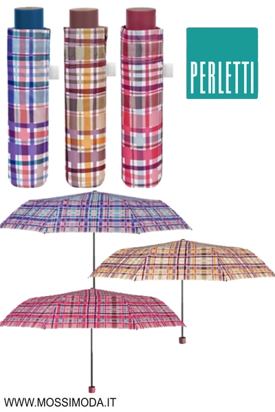 *PERLETTI* Ombrello Mini Pieghevole Manuale Art.26365