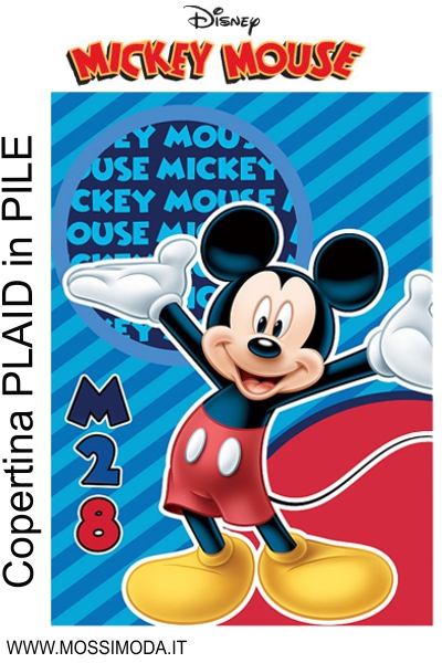 *MICKEY MOUSE* Copertina PLAID in PILE Art.004