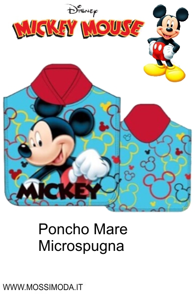 *MICKEY MOUSE* Poncho Mare in Morbida Microfibra Art.MI005