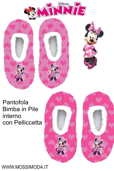 *MINNIE* Pantofola in Pile con Pelliccetta Art.2128