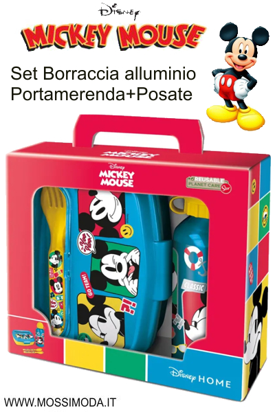 *MICKEY MOUSE* Set Borraccia+Portamerenda+Posate Art.ST74363