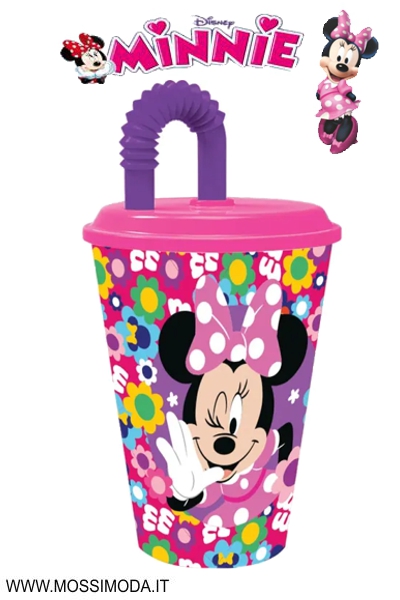 *MINNIE* Bicchiere con Cannuccia 430ml Art.ST81230