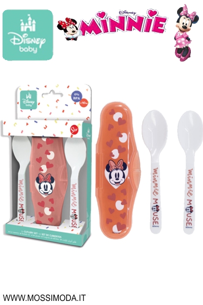 *MINNIE* Set 2 Cucchiai in Astuccio Viaggio Art.ST10766