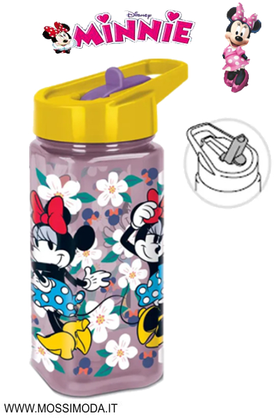 *MINNIE* Borraccia trasparente Square 510ml Art.ST81214