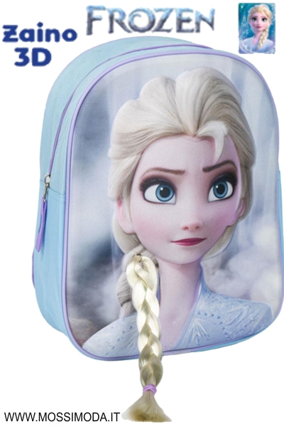 *FROZEN 2* Zaino con treccia e disegno 3D cm.30 Art.5083