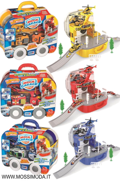 *MEGA GARAGE* Valigetta Minigarage con 2 Auto e Elicottero11958