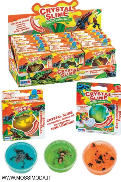 *CRYSTAL SLIME* Exotic Frogs Espositore 12 pezzi Art.11319