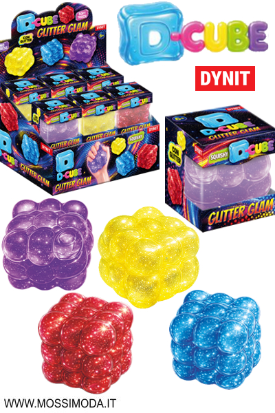 *30 SETTEMBRE*DYNIT* GLITTER GLAM D-CUBE SQUISHY Art.DIP78617