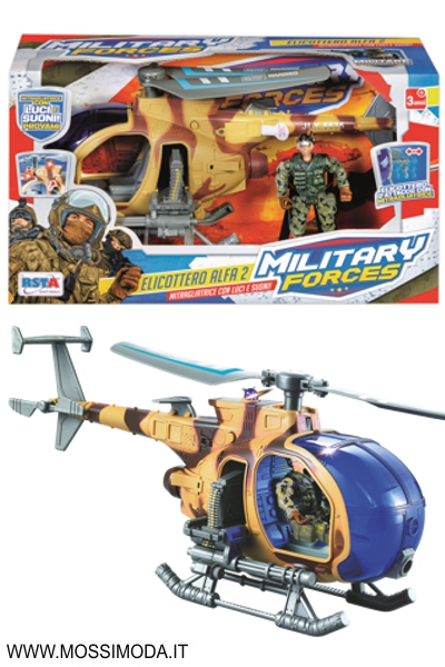 *MILITARY FORCE* Elicottero Alfa con luci e suoni Art.11665