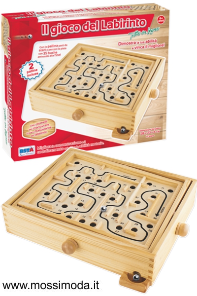 *GAMES & FUN* Gioco del Labirinto in Legno Art.10466