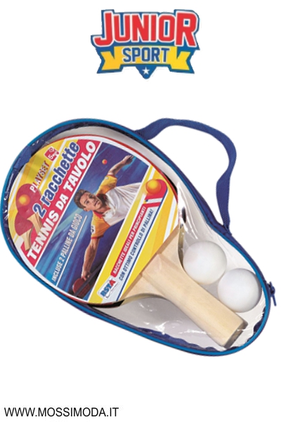 *JUNIOR SPORT* Set Racchette Ping Pong con 2 Palline Art.11859