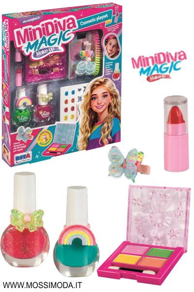 *MINI DIVA* Trousse cosmetici e smalti con adesivi unghie 12363