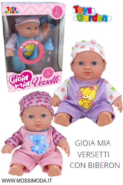 *TOYS GARDEN* Bambola Gioia Mia Versetti con Biberon Art.28420