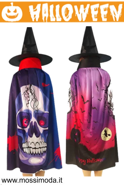 *HALLOWEEN* Set Mantello e Cappello Dark Bambini Art.H1098 *HALLOWEEN* Set Mantello e Cappello Dark Bambini Art.H1098