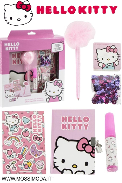 *HELLO KITTY* Set Diario con lucchetto e accessori Art.1763 *HELLO KITTY* Set Diario con lucchetto e accessori Art.1763