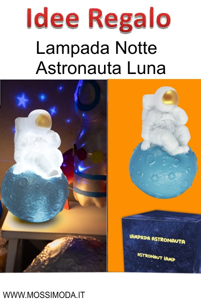 *IDEE REGALO* Lampada Notte Astronauta Luna Art.6626