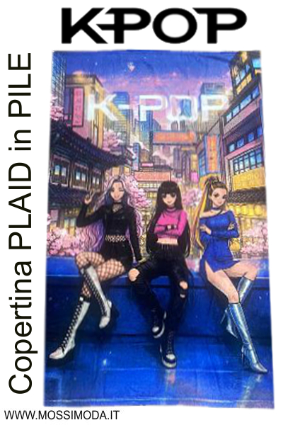 *NOVEMBRE* K-POP* Copertina PLAID in PILE misura 100x140 cm.
