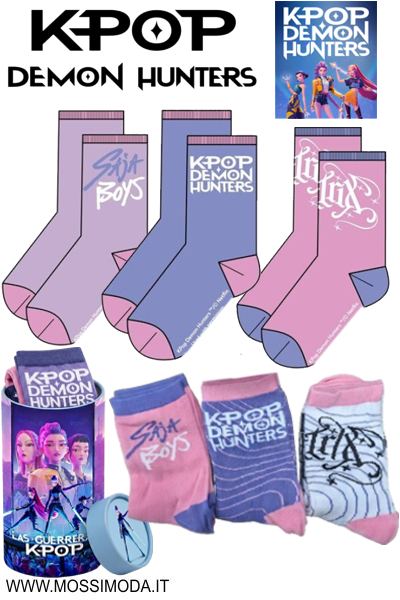 *NOVEMBRE* K-POP DEMON HUNTERS* SET 3 paia Calze