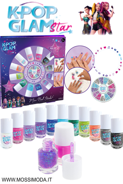 *FINEOTTOBRE*K-POP GLAM STAR* Kit smalti con accessori Art.81006