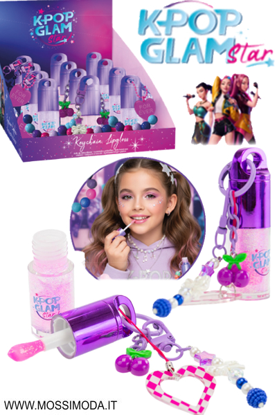 *FINEOTTOBRE* K-POP GLAM STAR*Lipgloss con portachiavi Art.81004