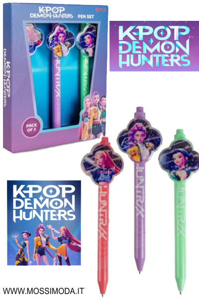 *K-POP* Set 3 Penne cancellabili con clip Art.711179