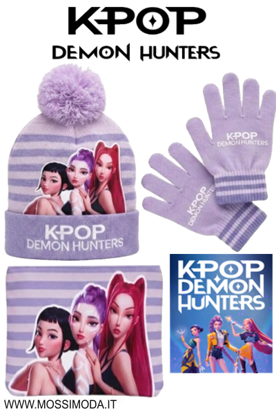 *NOVEMBRE* K-POP DEMON HUNTERS*Set Cuffia+scaldacollo+guanti