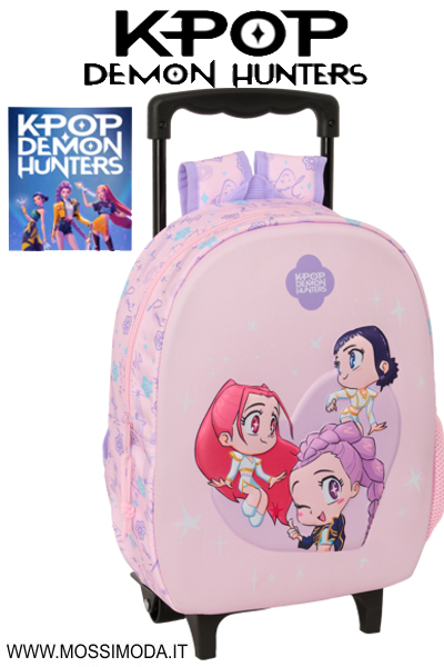 *K-POP DEMON HUNTERS* Zaino Trolley 33 cm. disegno 3D Art.5031