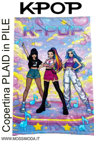 *NOVEMBRE* K-POP* Copertina PLAID in PILE misura 100x140 cm.