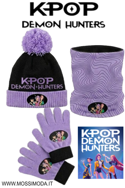 *NOVEMBRE* K-POP DEMON HUNTERS*Set Cuffia+scaldacollo+guanti