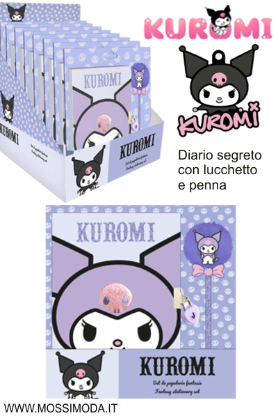 *KUROMI* Diario segreto con lucchetto e Penna Art.2430