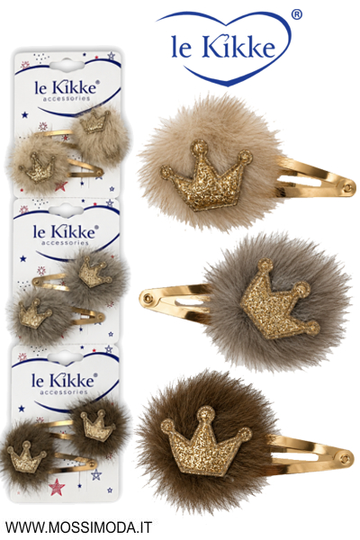 *LE KIKKE* Mollette Clic Clac Princess Glam per Capelli CC54627