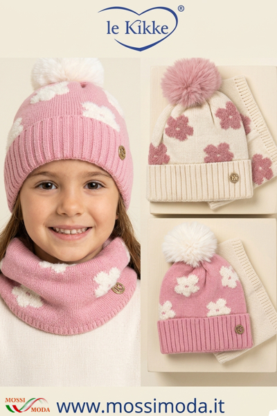 *LE KIKKE* Set Bimba Cuffia e Scaldacollo AG6135
