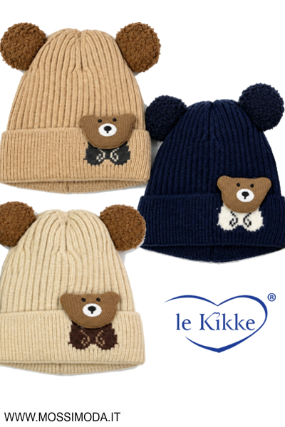*OTTOBRE *LE KIKKE* Cappellino Bimbo Orsetto Art.AB5059