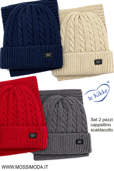*LE KIKKE* Set Cuffia Bimbo e Scaldacollo Art.AB5052