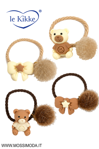 *LE KIKKE* Elastici Cute Bears per Capelli Art.FC34386