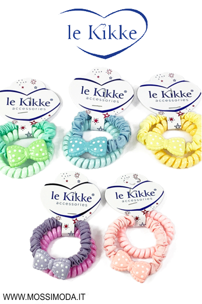 *LE KIKKE* Set 2 Elastici Pretty Flake per Capelli Art.FC34350