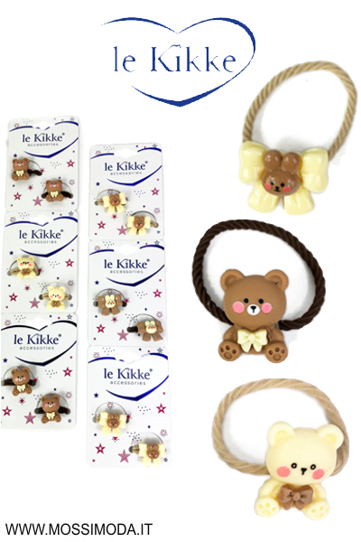 *LE KIKKE* Elastico Cookies Animals per Capelli Art.FC34354