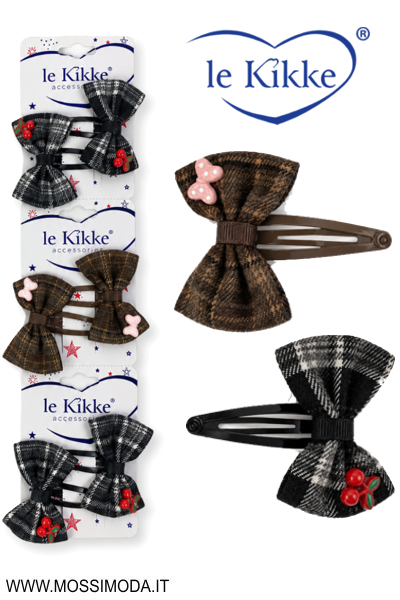 *LE KIKKE* Mollette Clic Clac Sweet Tartan per Capelli CC54632